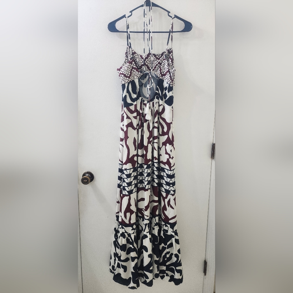 By Anthropologie Elegant‎ Multicolor Maxi Dress, Size Medium, Viscose.